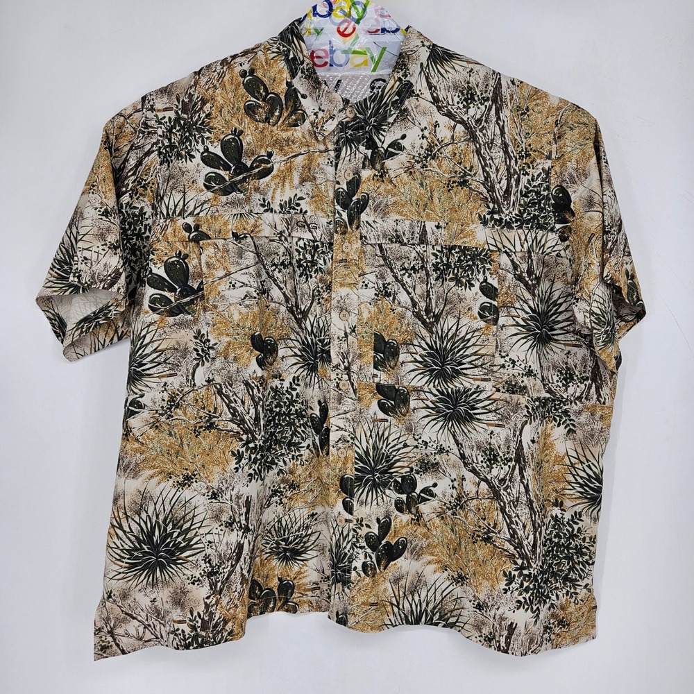 GameGuard Shirt Mens 5XL Cactus Camouflage Fishing Short Sleeve Outdoor